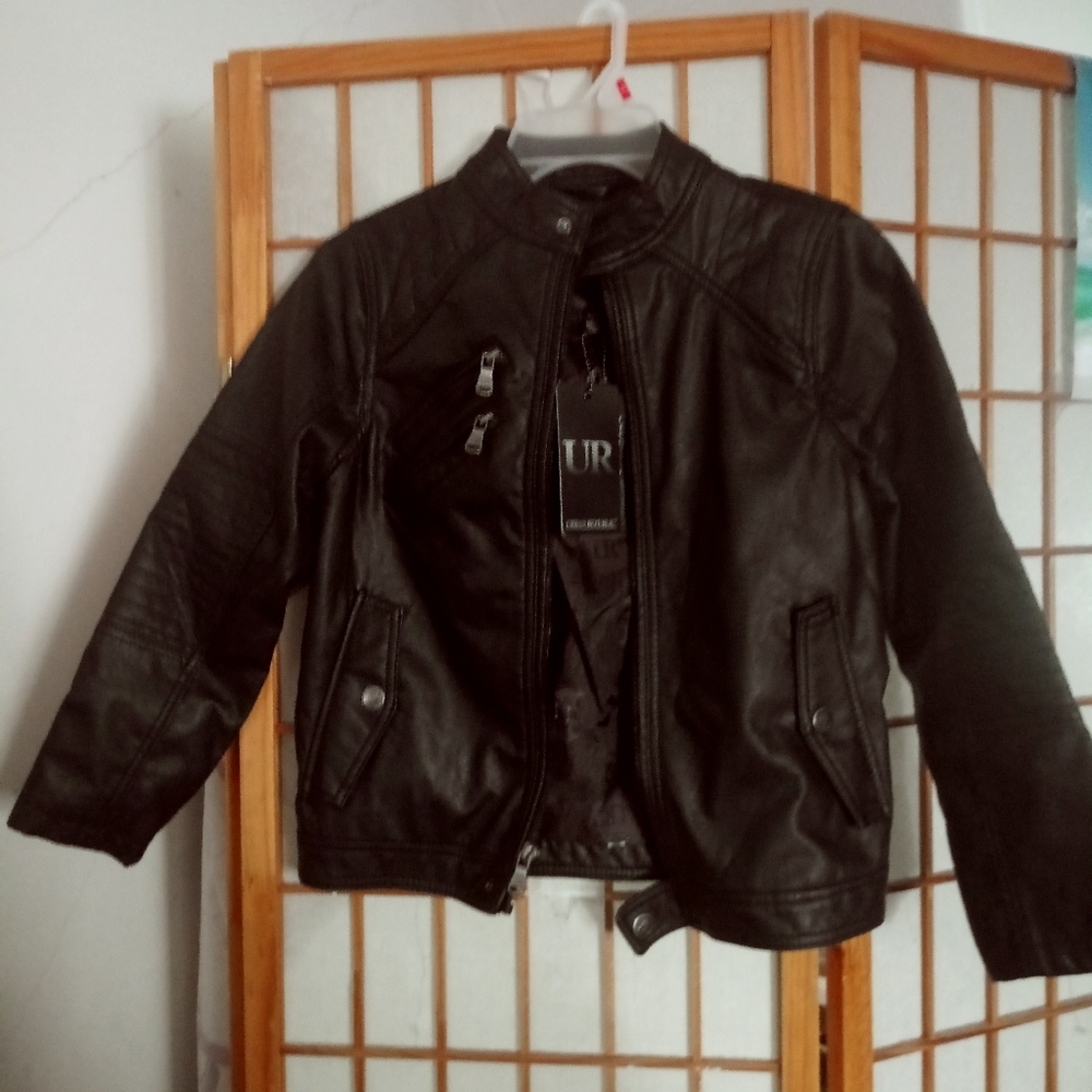 Urban Republic child biker black pleather jacket with tags